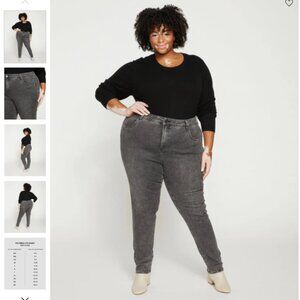 NWT Universal Standard Black Gray Seine Skinny Jeans 5XL Plus Size 32 Long